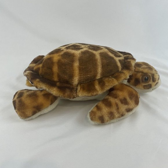 Sea World Brown Tan Sea Turtle 12” Plush Stuffed Animal - Picture 2 of 5